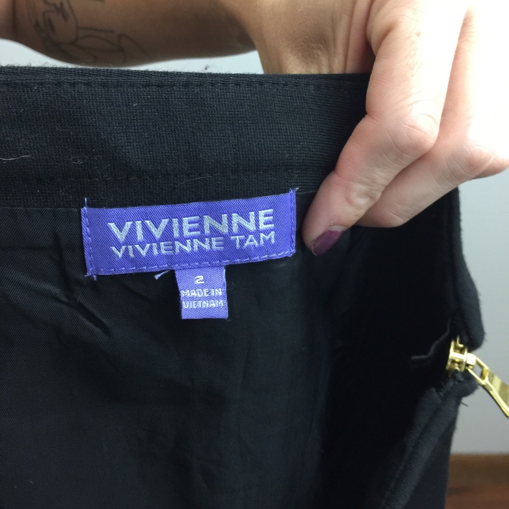 Vivienne Tam Blue Black Mod Print Mini Retro Skirt - Picture 5 of 8